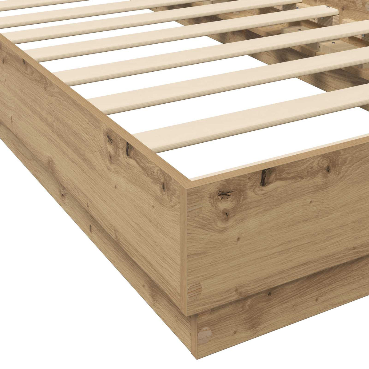 Bettgestell mit LED Artisan-Eiche 80 x 200 cm Holzwerkstoff