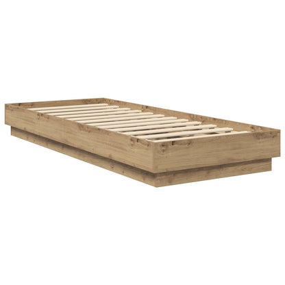 Bettgestell mit LED Artisan-Eiche 80 x 200 cm Holzwerkstoff