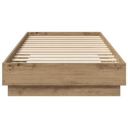 Bettgestell mit LED Artisan-Eiche 80 x 200 cm Holzwerkstoff