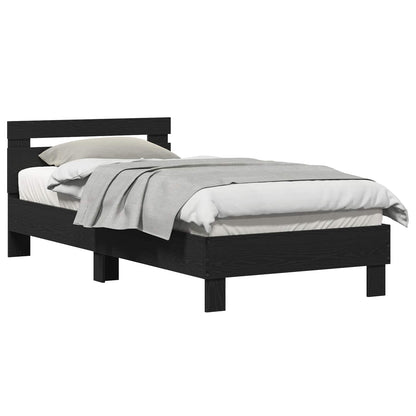 Bettrahmen Schwarz Eichen-Optik 80 x 200 cm Holzwerkstoff