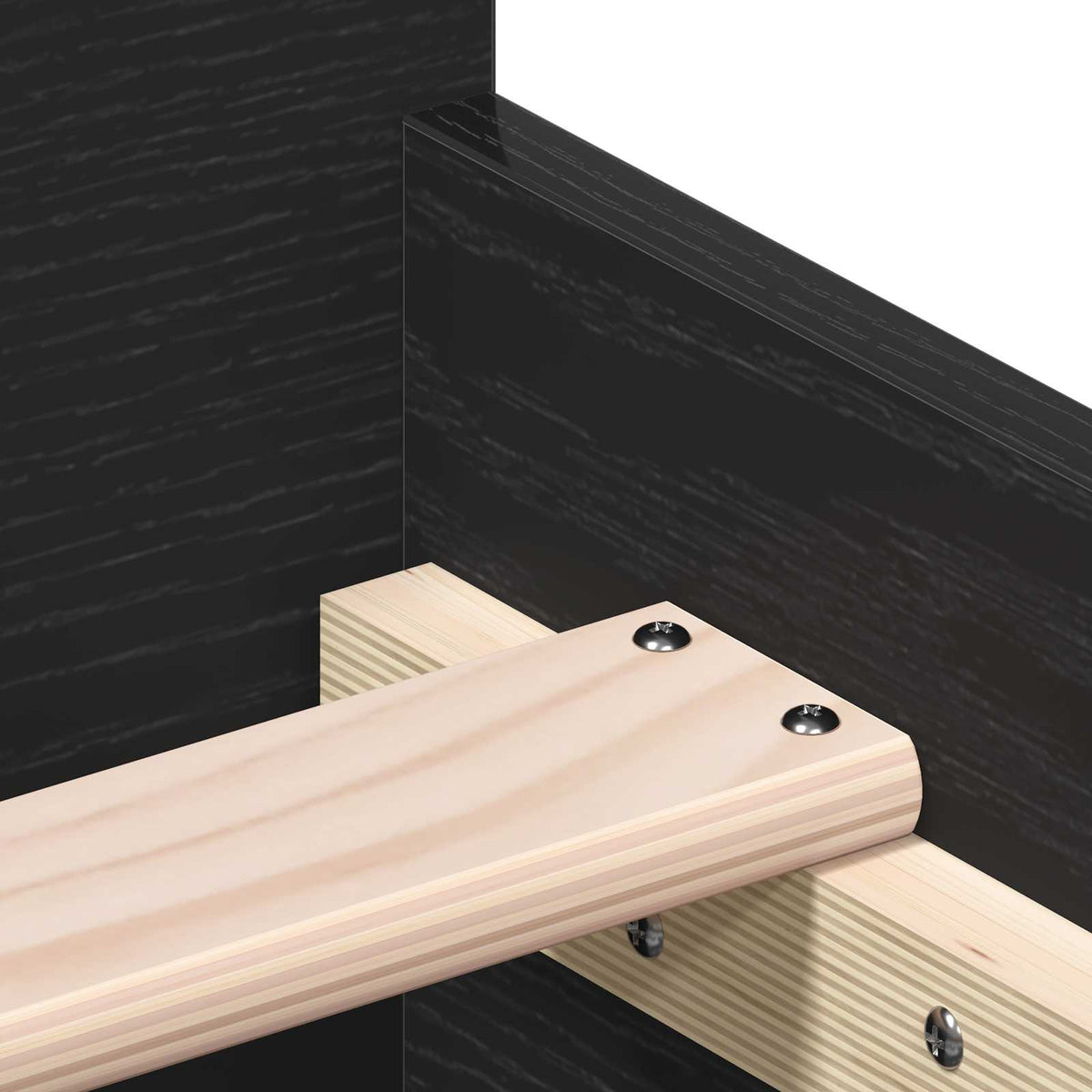 Bettrahmen Schwarze Eiche 80 x 200 cm Holzwerkstoff