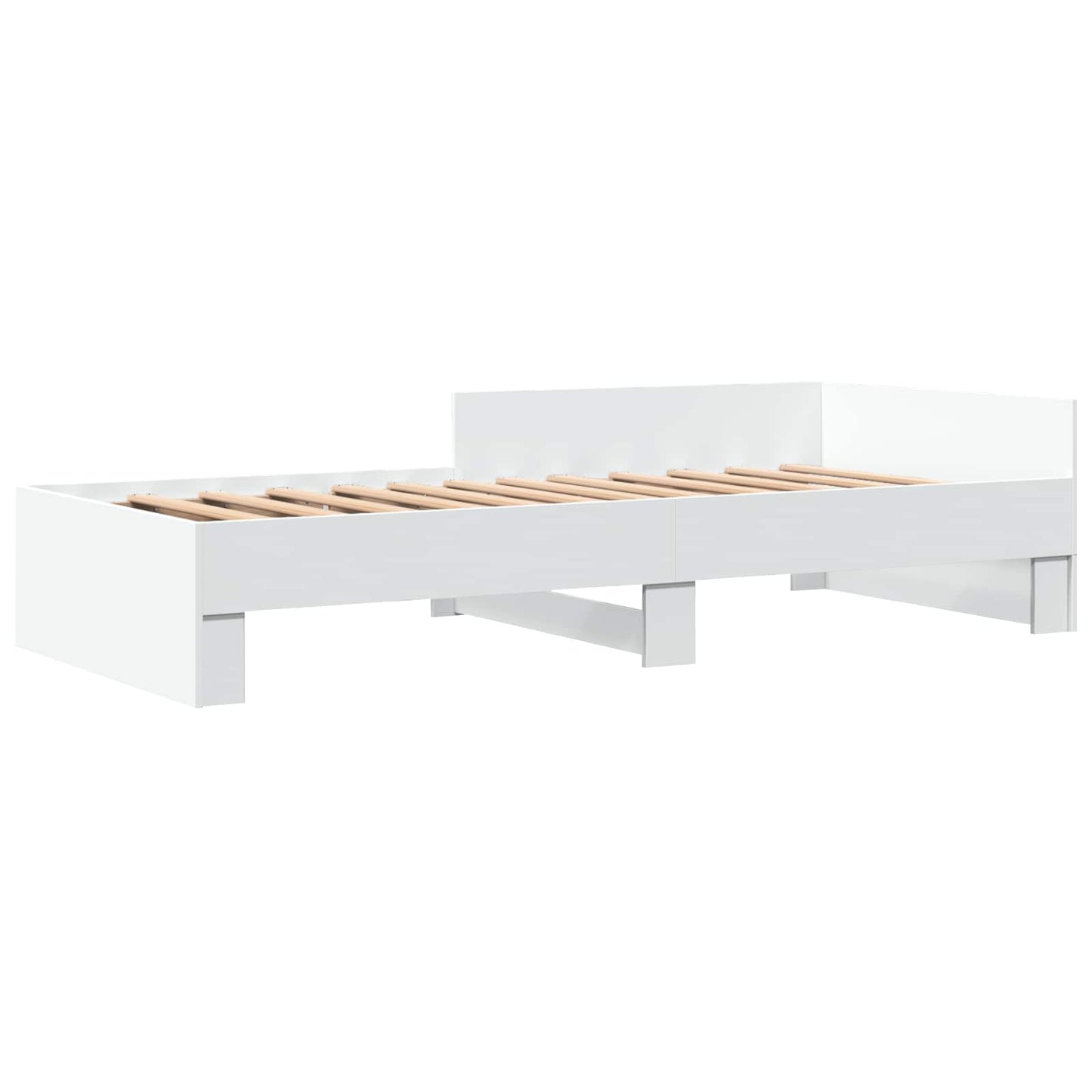 Bettgestell mit Kopfteil Weiß 80 x 200 cm Holzwerkstoff