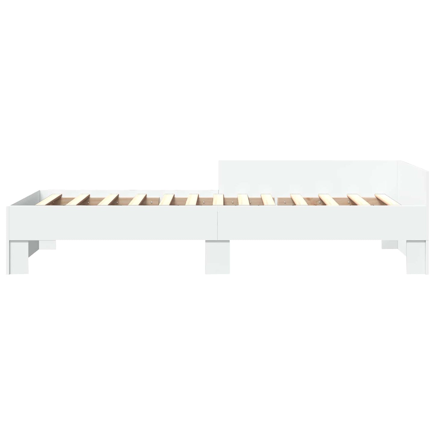 Bettgestell mit Kopfteil Weiß 80 x 200 cm Holzwerkstoff