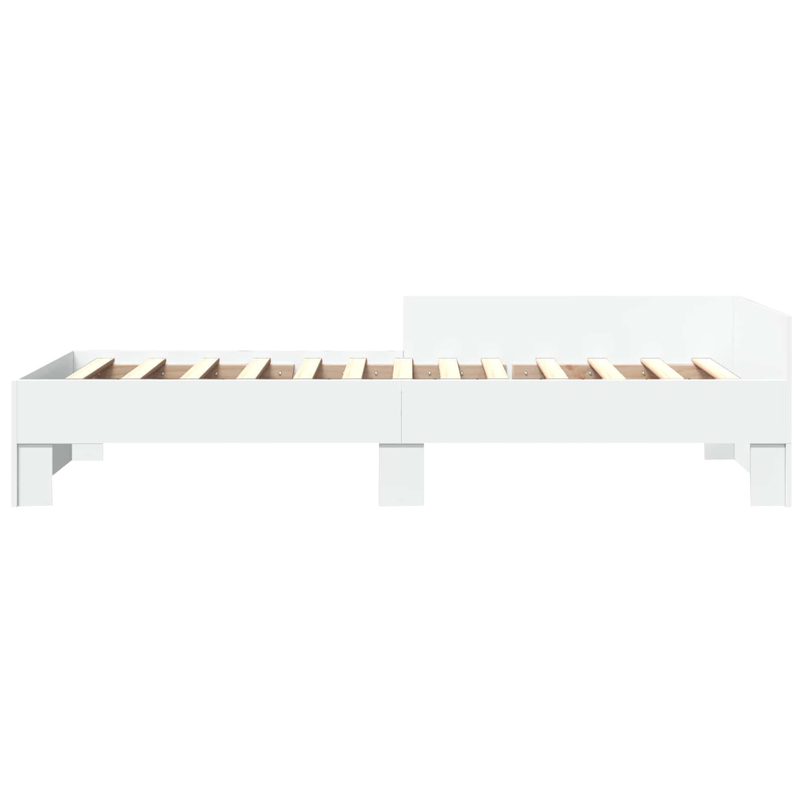 Bettgestell mit Kopfteil Weiß 80 x 200 cm Holzwerkstoff