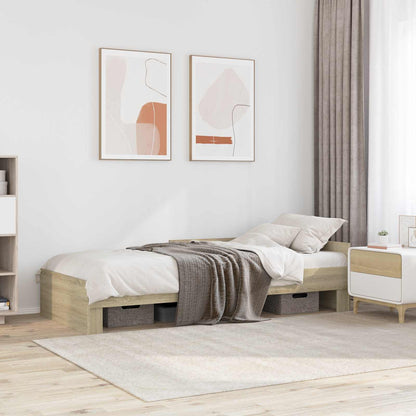 Bettgestell mit Kopfteil Sonoma-Eiche 80 x 200 cm Holzwerkstoff