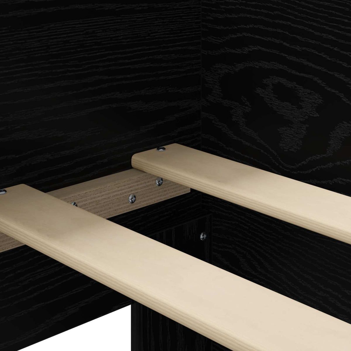 Bettgestell mit Kopfteil Schwarz Eichen-Optik 80 x 200 cm