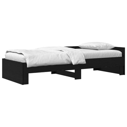 Bettgestell mit Kopfteil Schwarz Eichen-Optik 80 x 200 cm