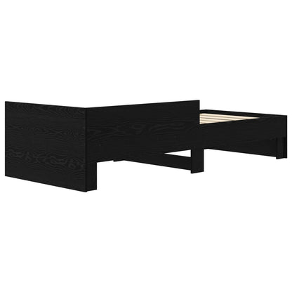 Bettgestell mit Kopfteil Schwarz Eichen-Optik 80 x 200 cm