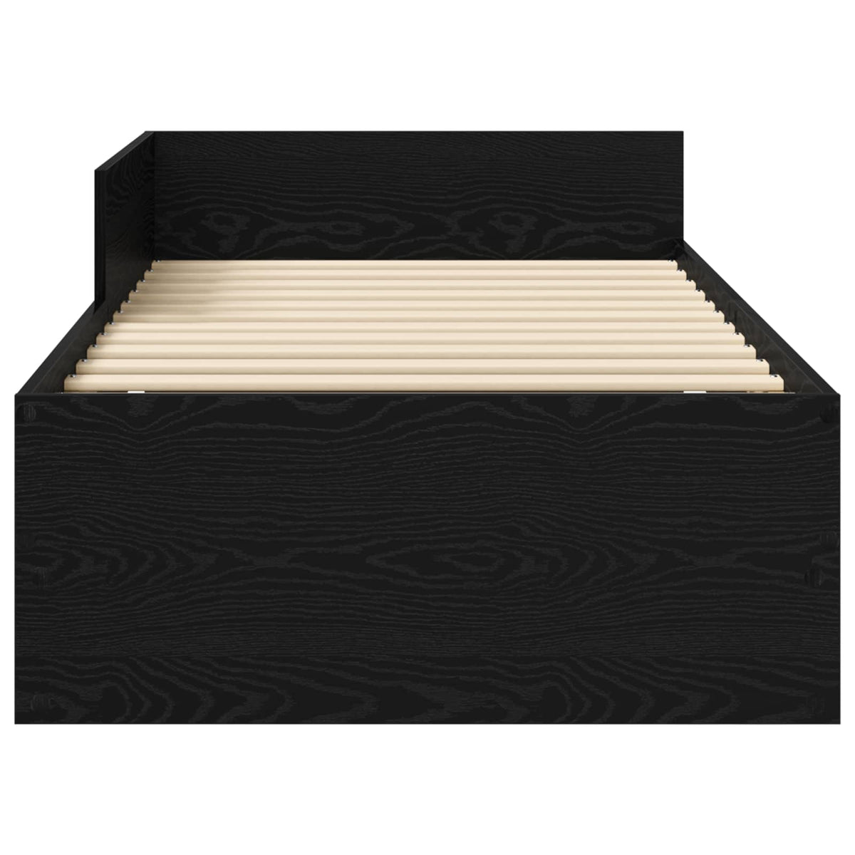 Bettgestell mit Kopfteil Schwarz Eichen-Optik 80 x 200 cm