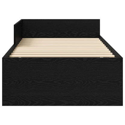 Bettgestell mit Kopfteil Schwarz Eichen-Optik 80 x 200 cm