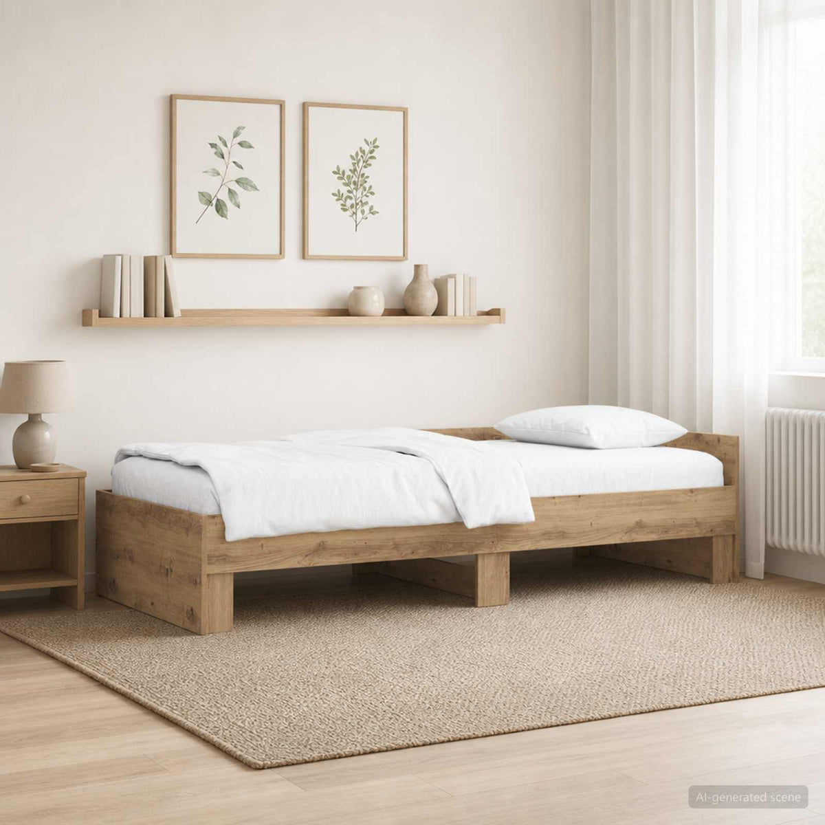 Bettgestell mit Kopfteil Artisan-Eiche 80 x 200 cm
