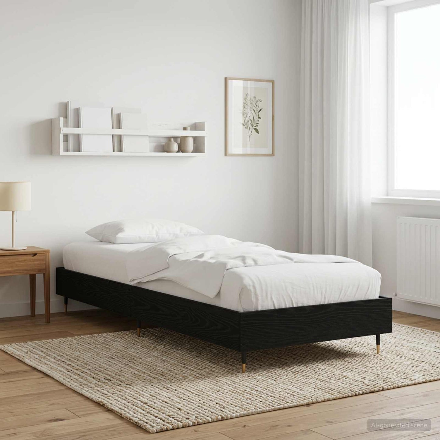 Bettrahmen Schwarze Eiche 80 x 200 cm Holzwerkstoff