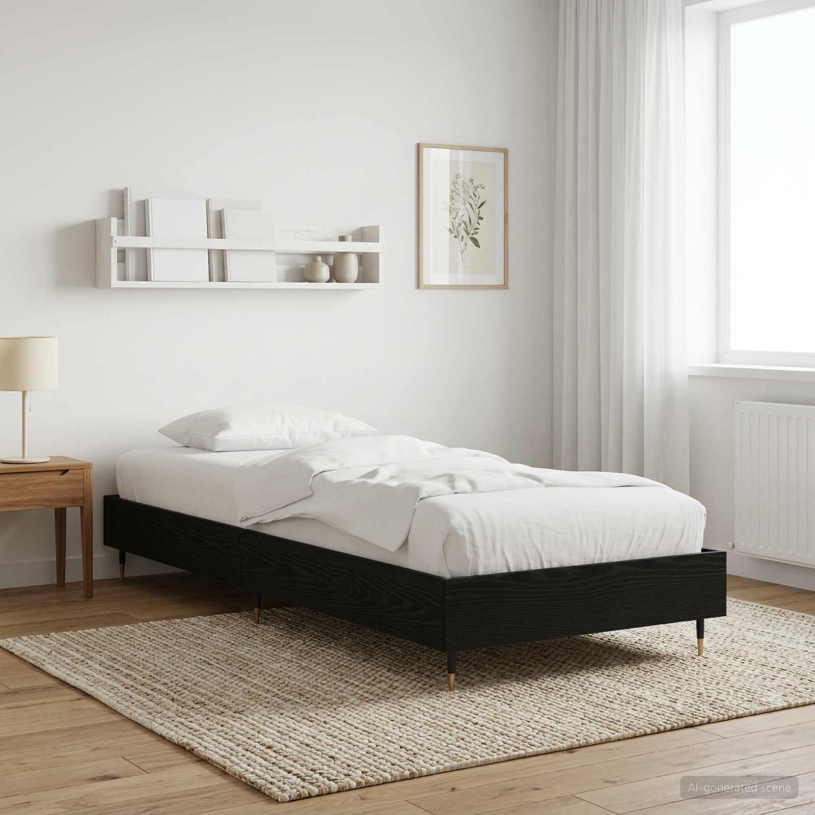 Bettrahmen Schwarze Eiche 80 x 200 cm Holzwerkstoff