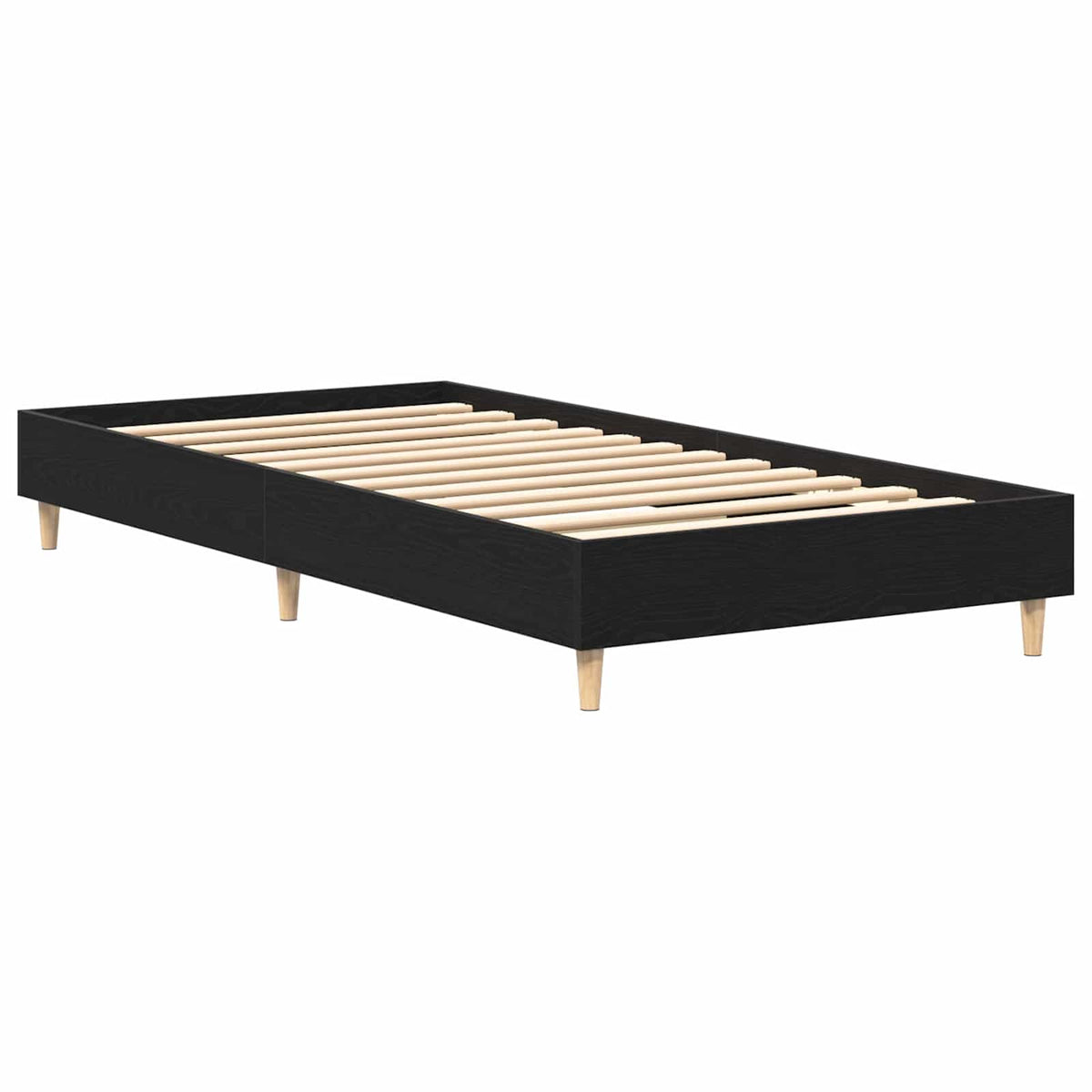 Bettrahmen Schwarz Eichen-Optik 80 x 200 cm Holzwerkstoff