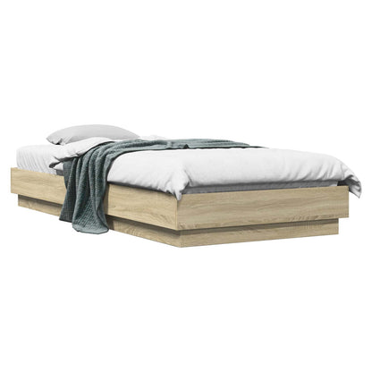 Bodenbettgestell Sonoma-Eiche 80 x 200 cm Holzwerkstoff