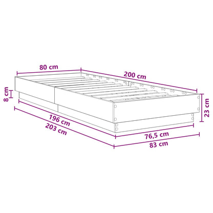 Bodenbettgestell Sonoma-Eiche 80 x 200 cm Holzwerkstoff