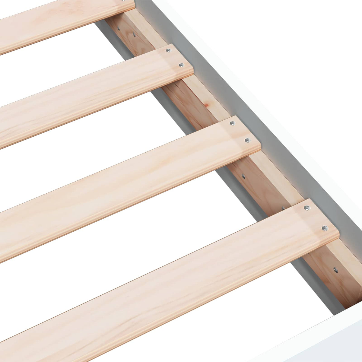 Bodenbettgestell Weiß 80 x 200 cm Holzwerkstoff