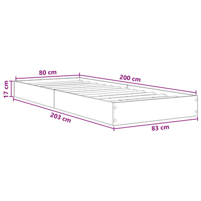 Bodenbettgestell Weiß 80 x 200 cm Holzwerkstoff