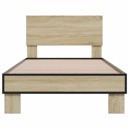 Bettgestell mit Kopfteil Sonoma-Eiche 80 x 200 cm Holzwerkstoff