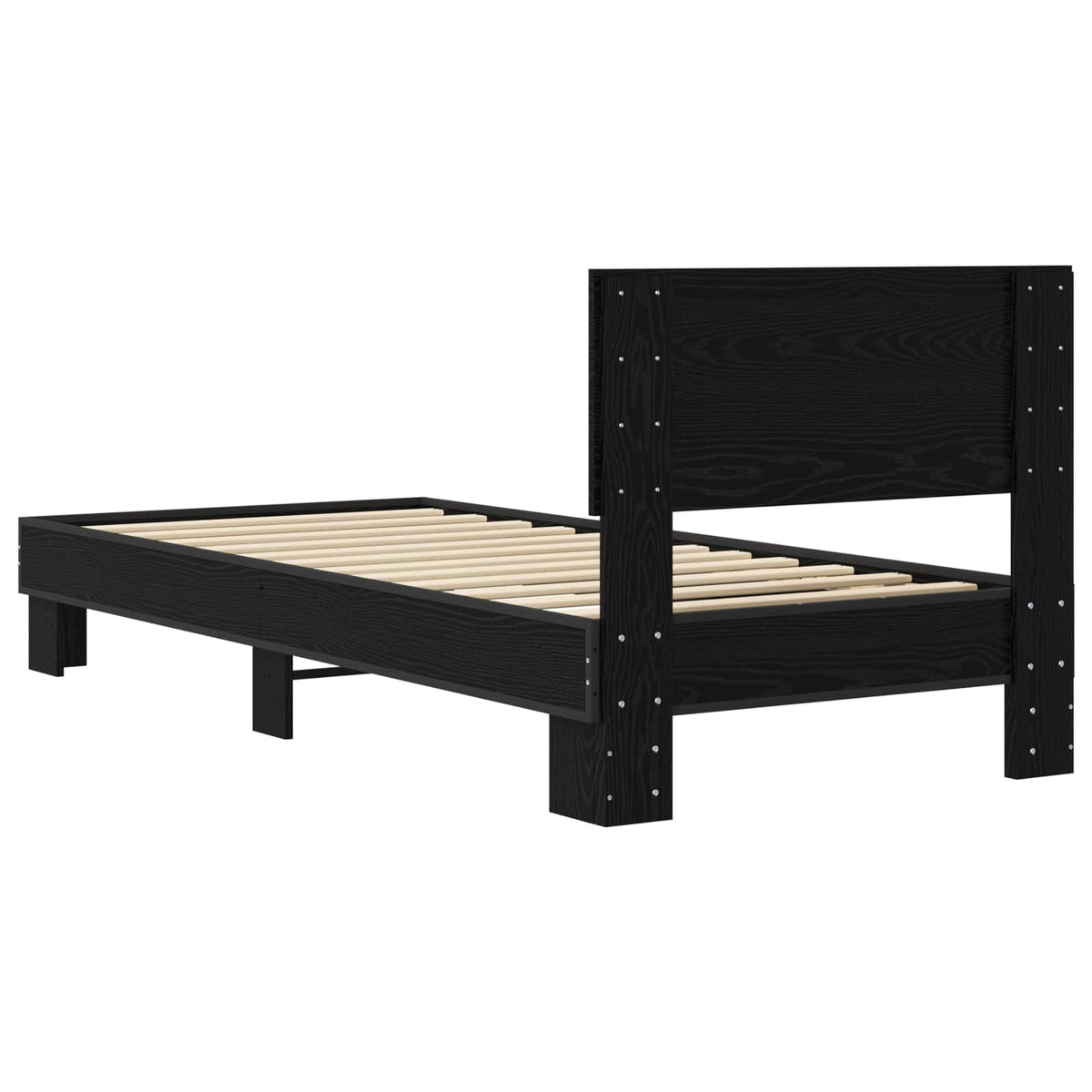Bettgestell mit Kopfteil Schwarze Eiche 80 x 200 cm
