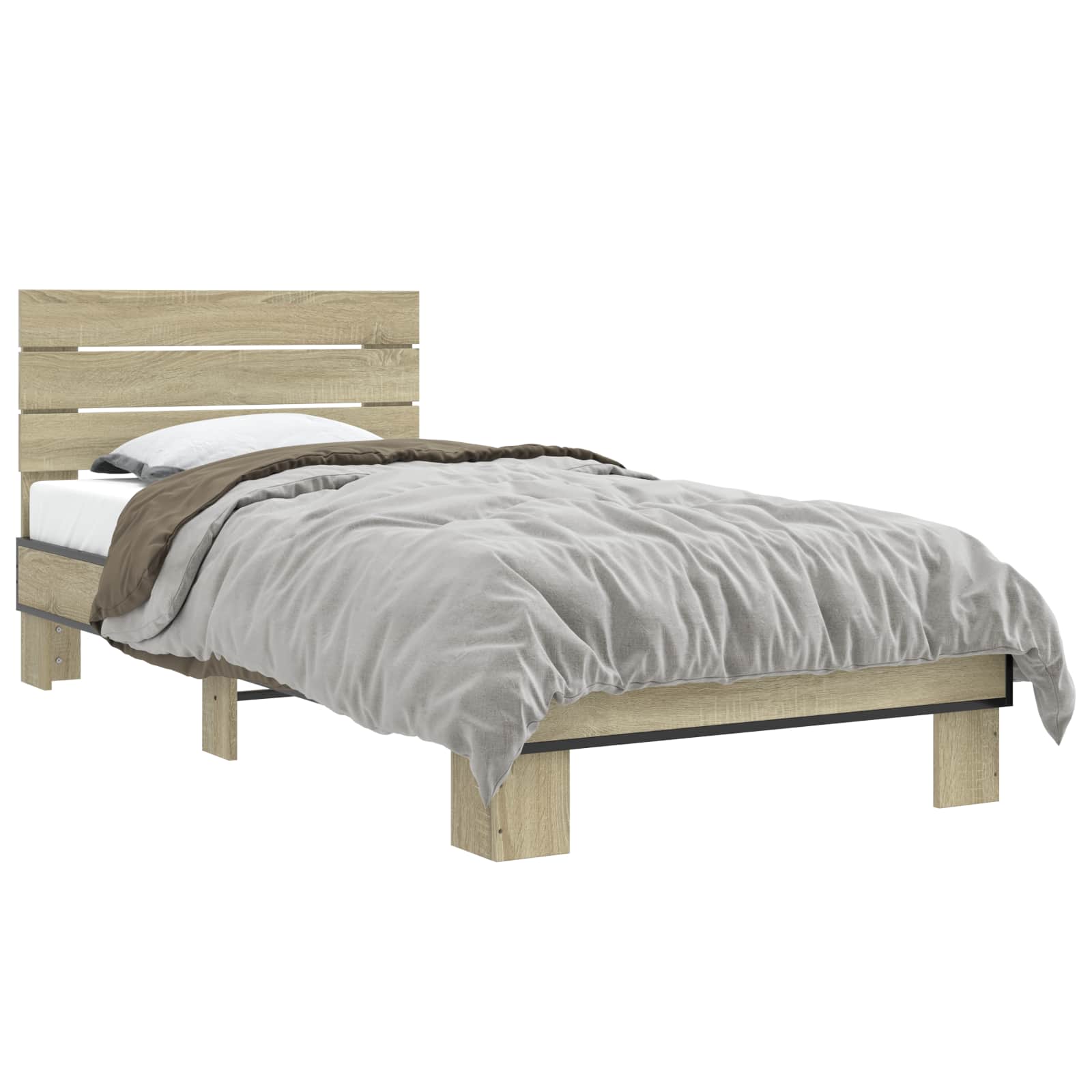 Bettgestell mit Kopfteil Sonoma-Eiche 80 x 200 cm Holzwerkstoff