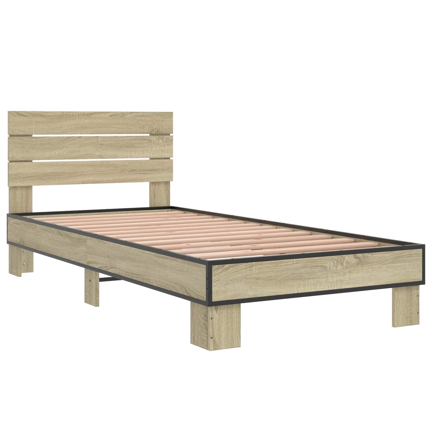 Bettgestell mit Kopfteil Sonoma-Eiche 80 x 200 cm Holzwerkstoff