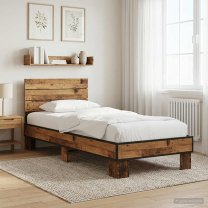 Bettgestell mit Kopfteil Altholz 80 x 200 cm Holzwerkstoff