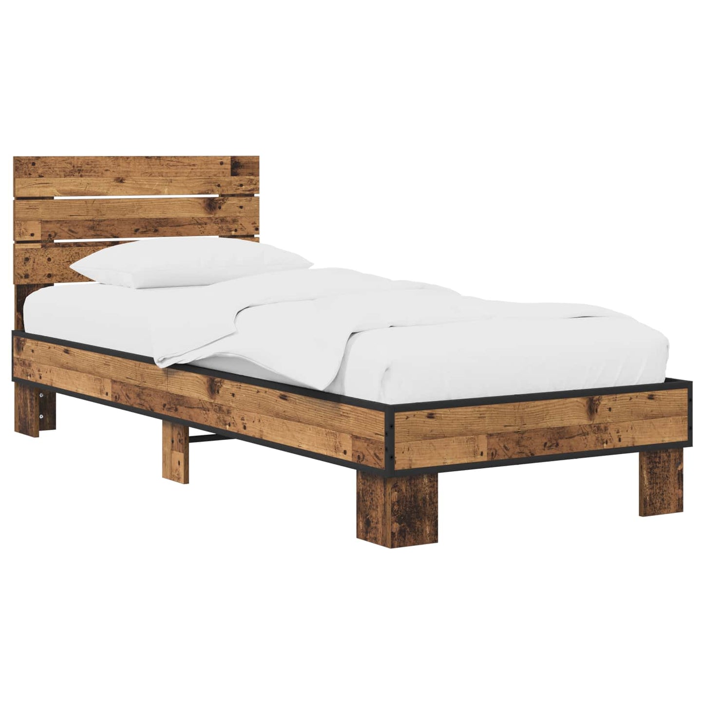 Bettgestell mit Kopfteil Altholz 80 x 200 cm Holzwerkstoff