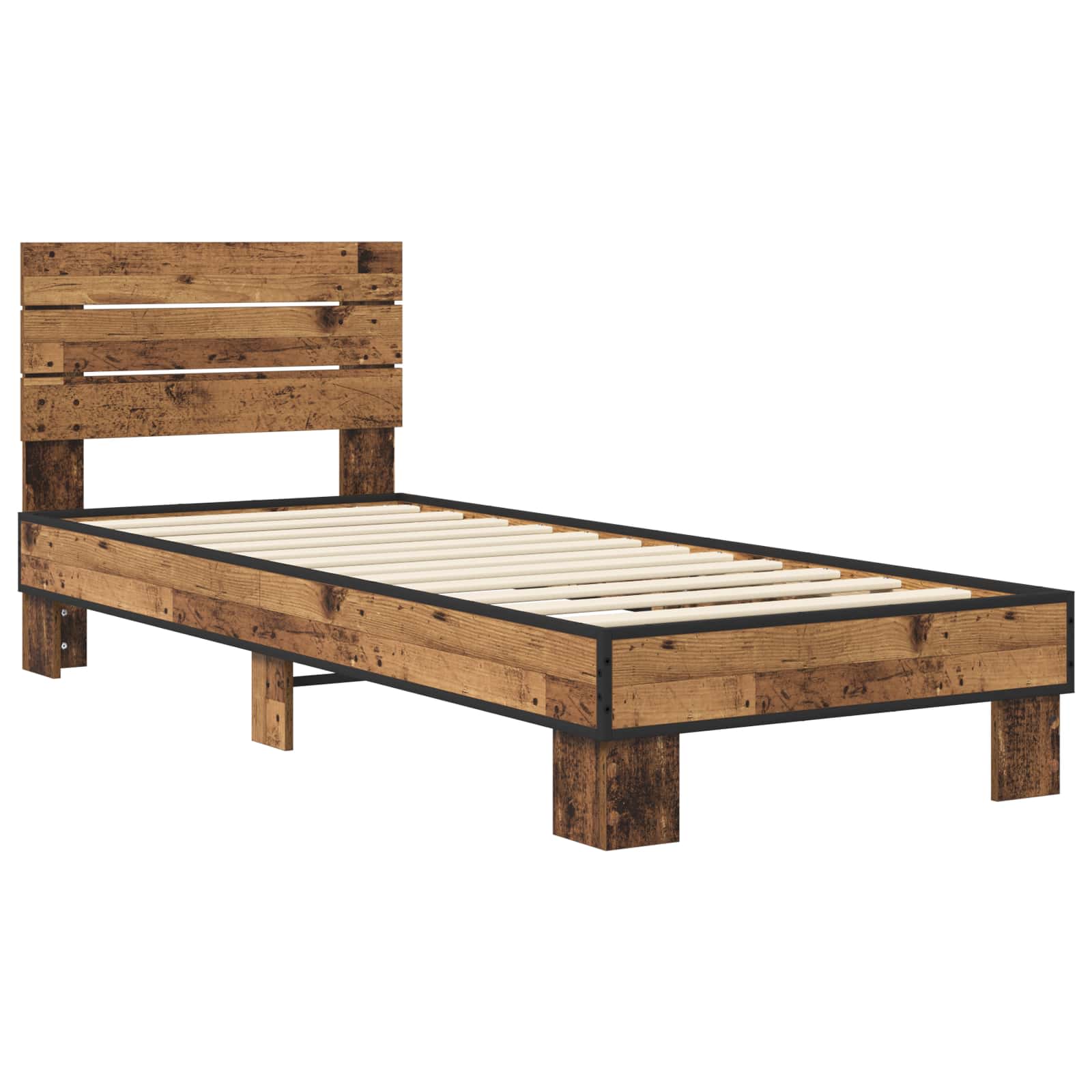 Bettgestell mit Kopfteil Altholz 80 x 200 cm Holzwerkstoff