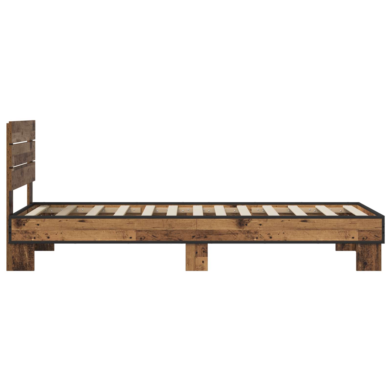 Bettgestell mit Kopfteil Altholz 80 x 200 cm Holzwerkstoff