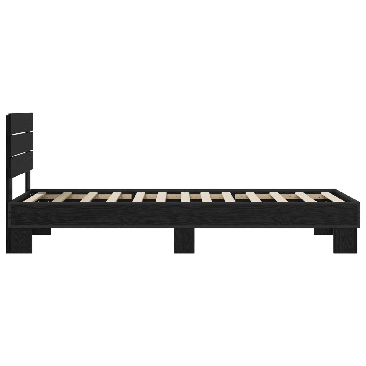 Bettgestell mit Kopfteil Schwarze Eiche 80 x 200 cm