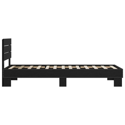 Bettgestell mit Kopfteil Schwarze Eiche 80 x 200 cm