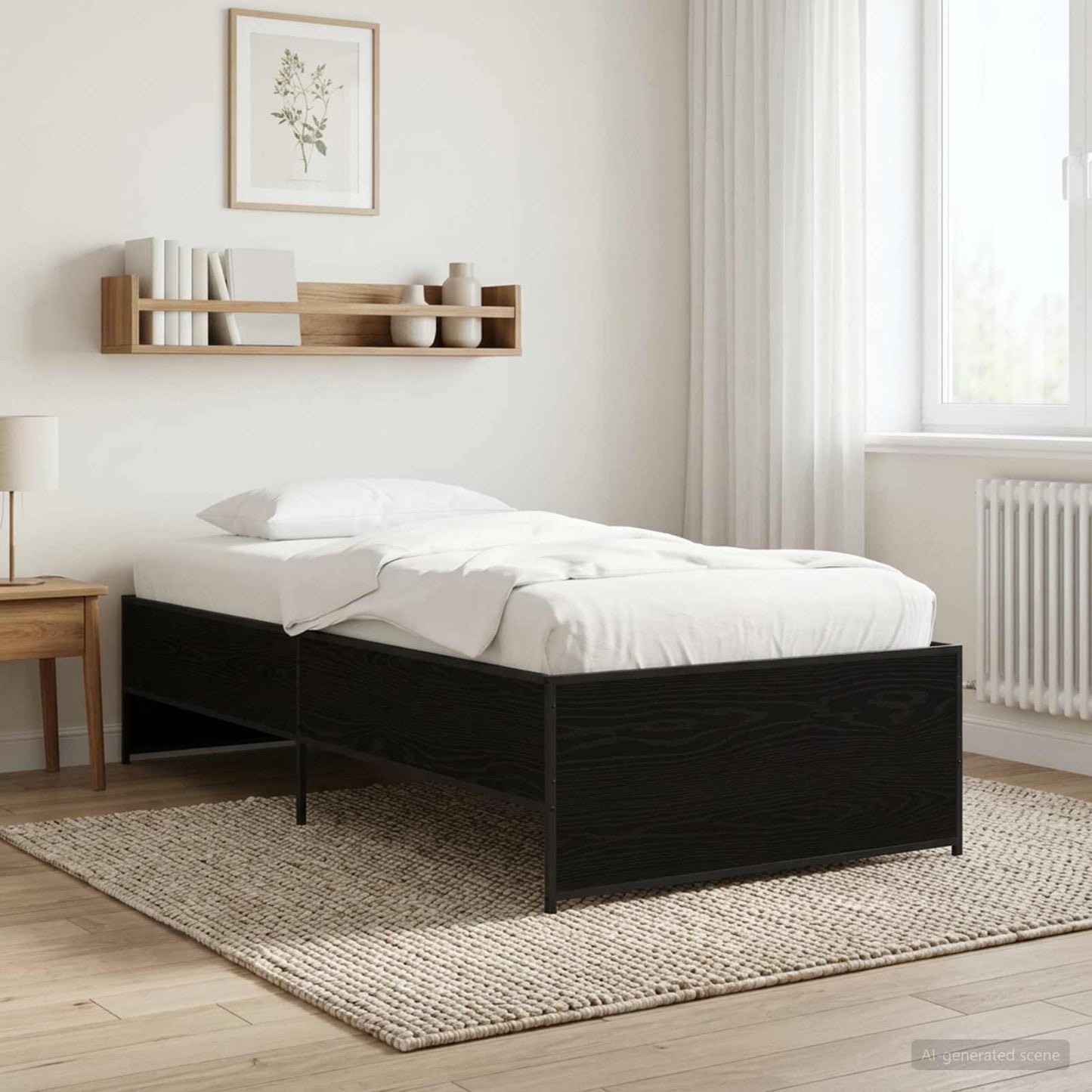 Bettrahmen Schwarze Eiche 80 x 200 cm Holzwerkstoff