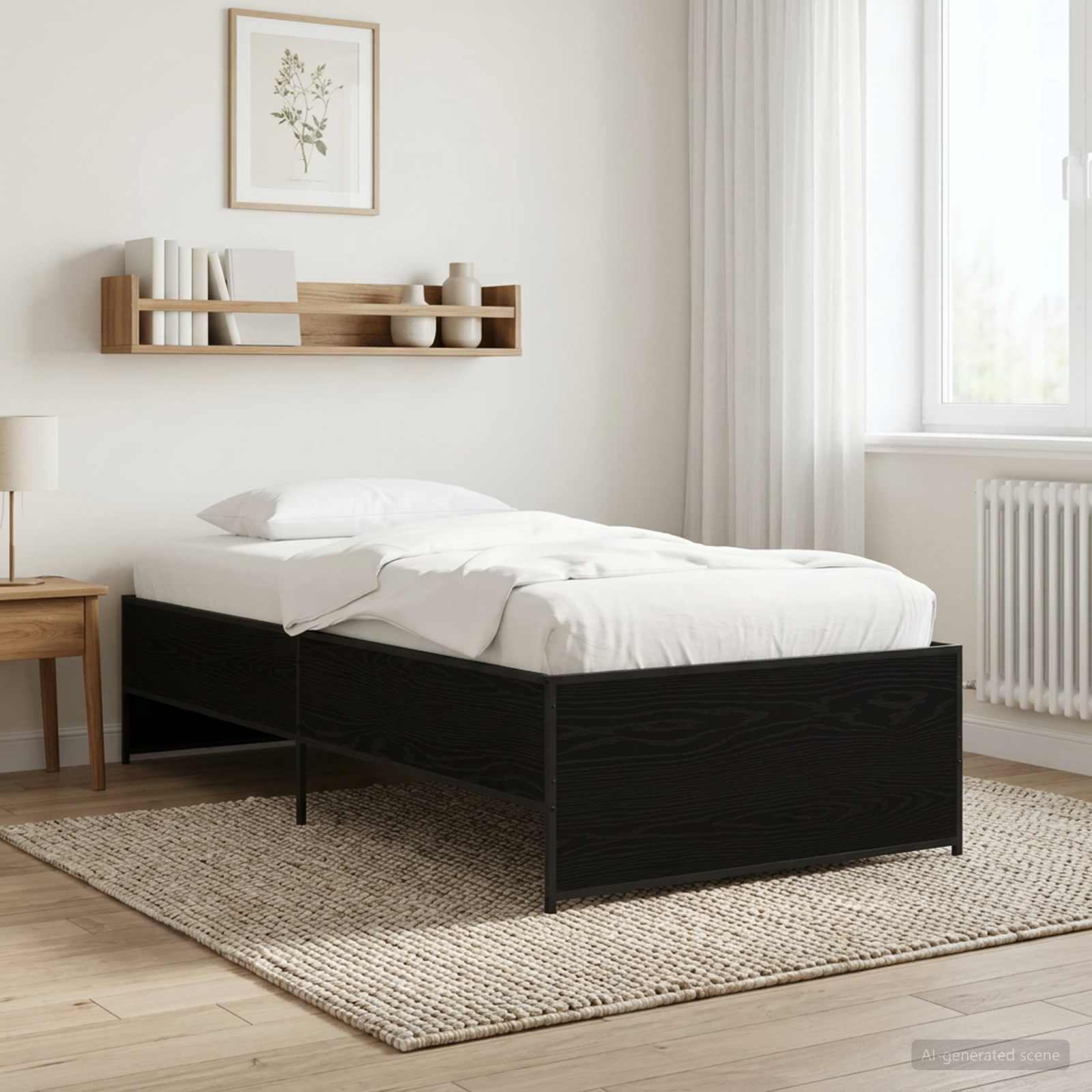 Bettrahmen Schwarze Eiche 80 x 200 cm Holzwerkstoff