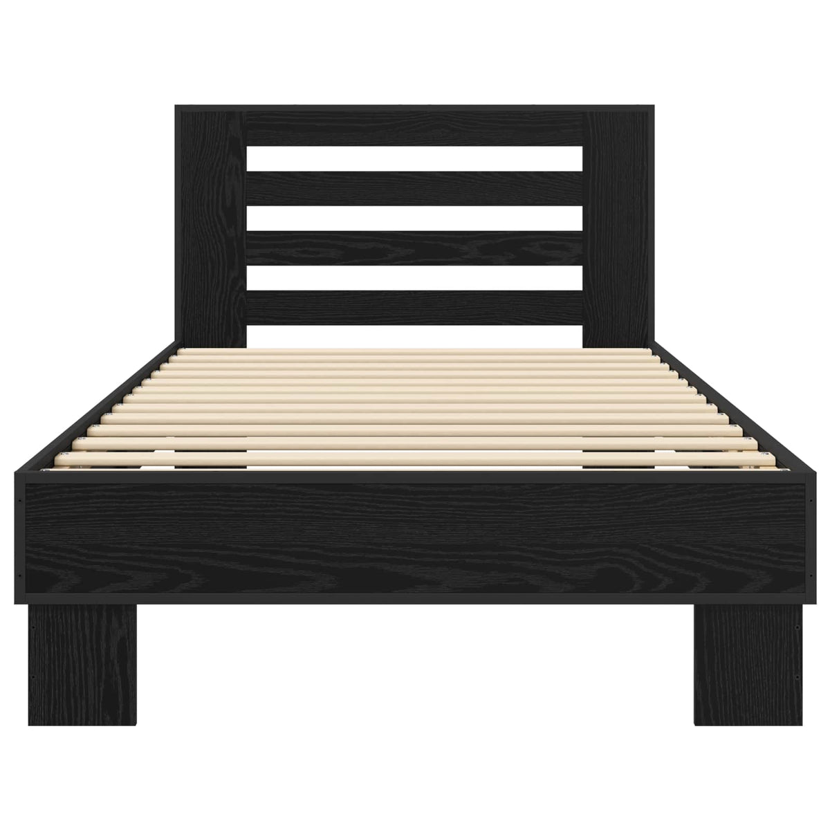 Bettgestell mit Kopfteil Schwarze Eiche 80 x 200 cm