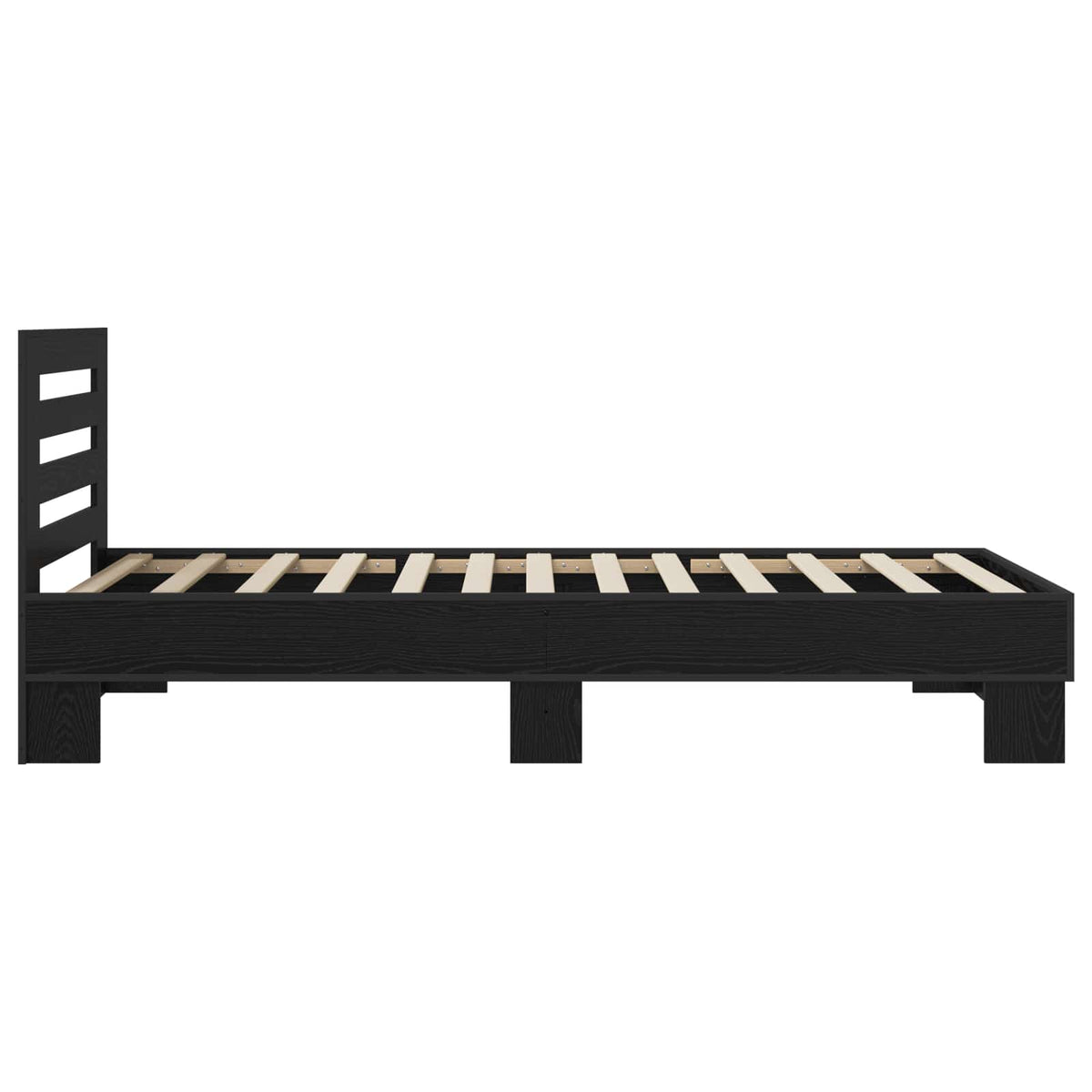 Bettgestell mit Kopfteil Schwarze Eiche 80 x 200 cm