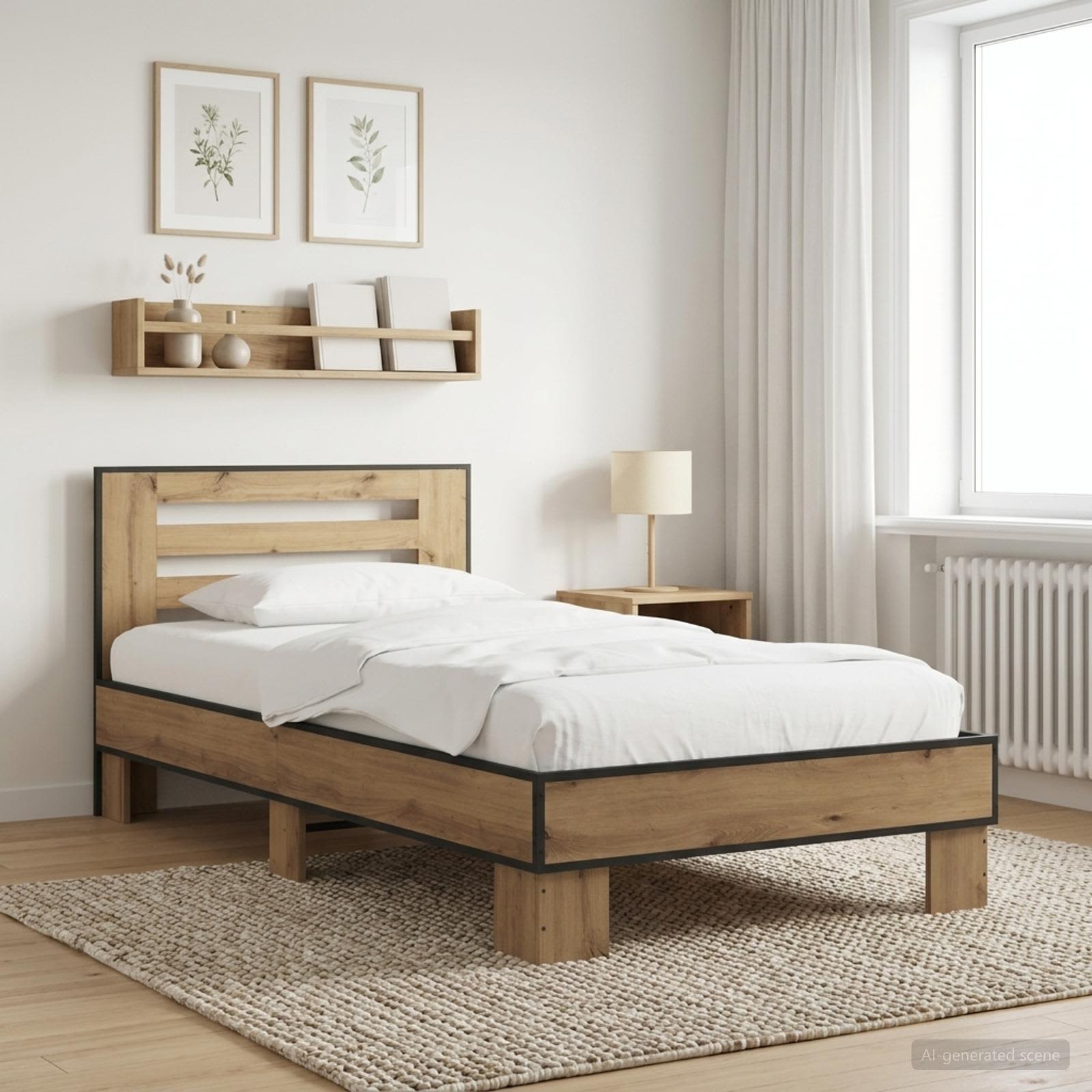 Bettgestell mit Kopfteil Artisan-Eiche 80 x 200 cm