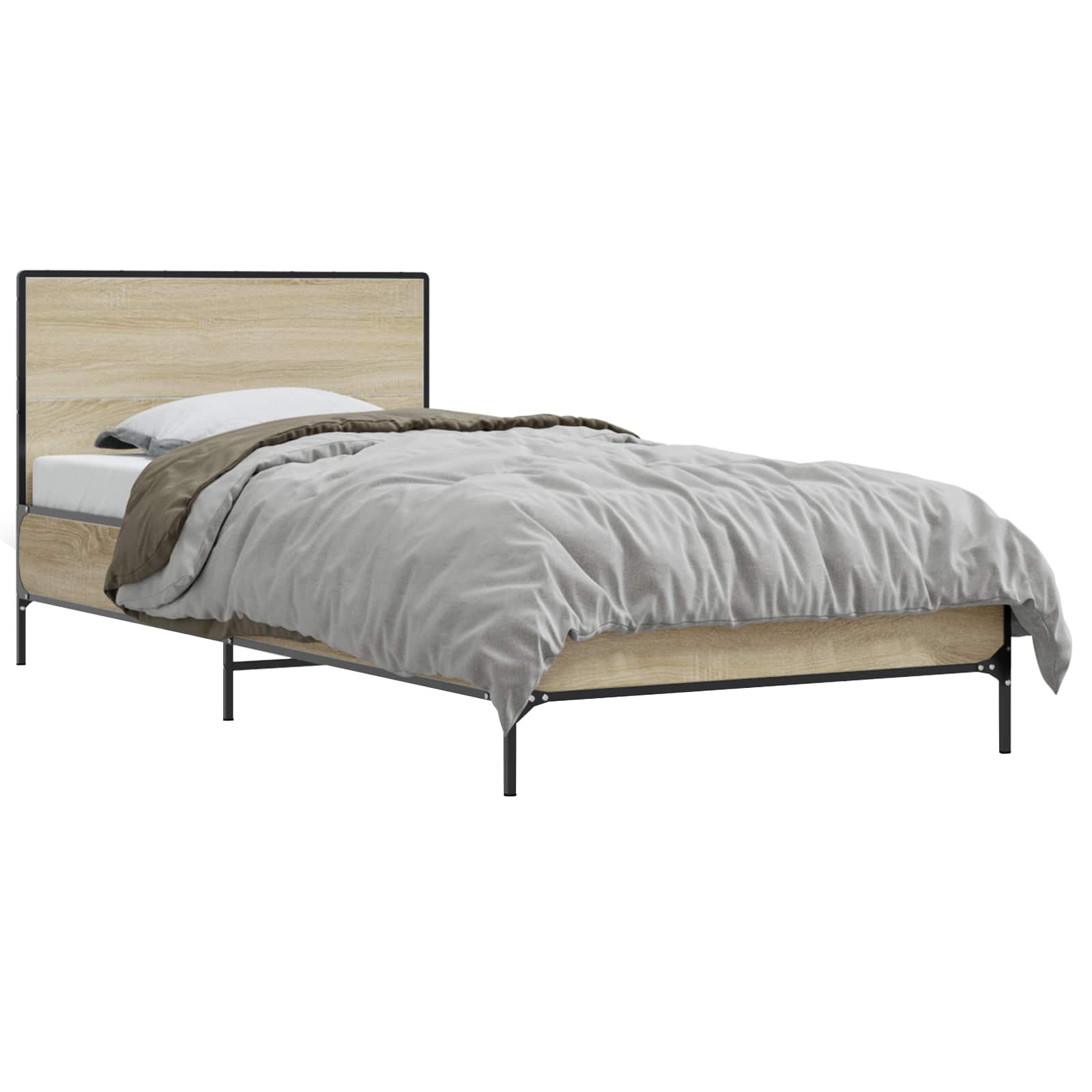 Bettgestell mit Kopfteil Sonoma-Eiche 80 x 200 cm Holzwerkstoff