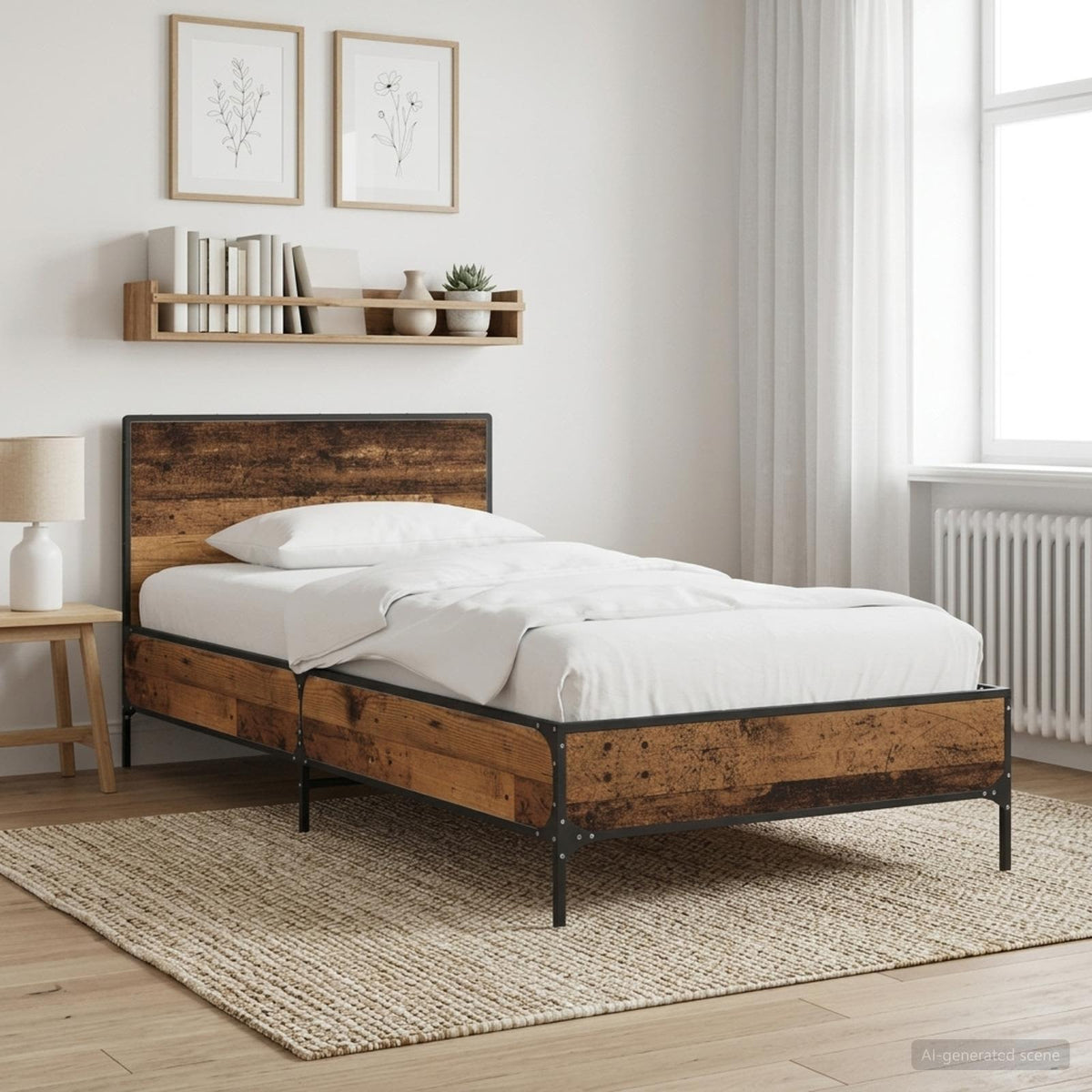 Bettgestell mit Kopfteil Altholz 80 x 200 cm Holzwerkstoff