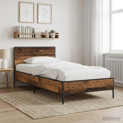 Bettgestell mit Kopfteil Altholz 80 x 200 cm Holzwerkstoff