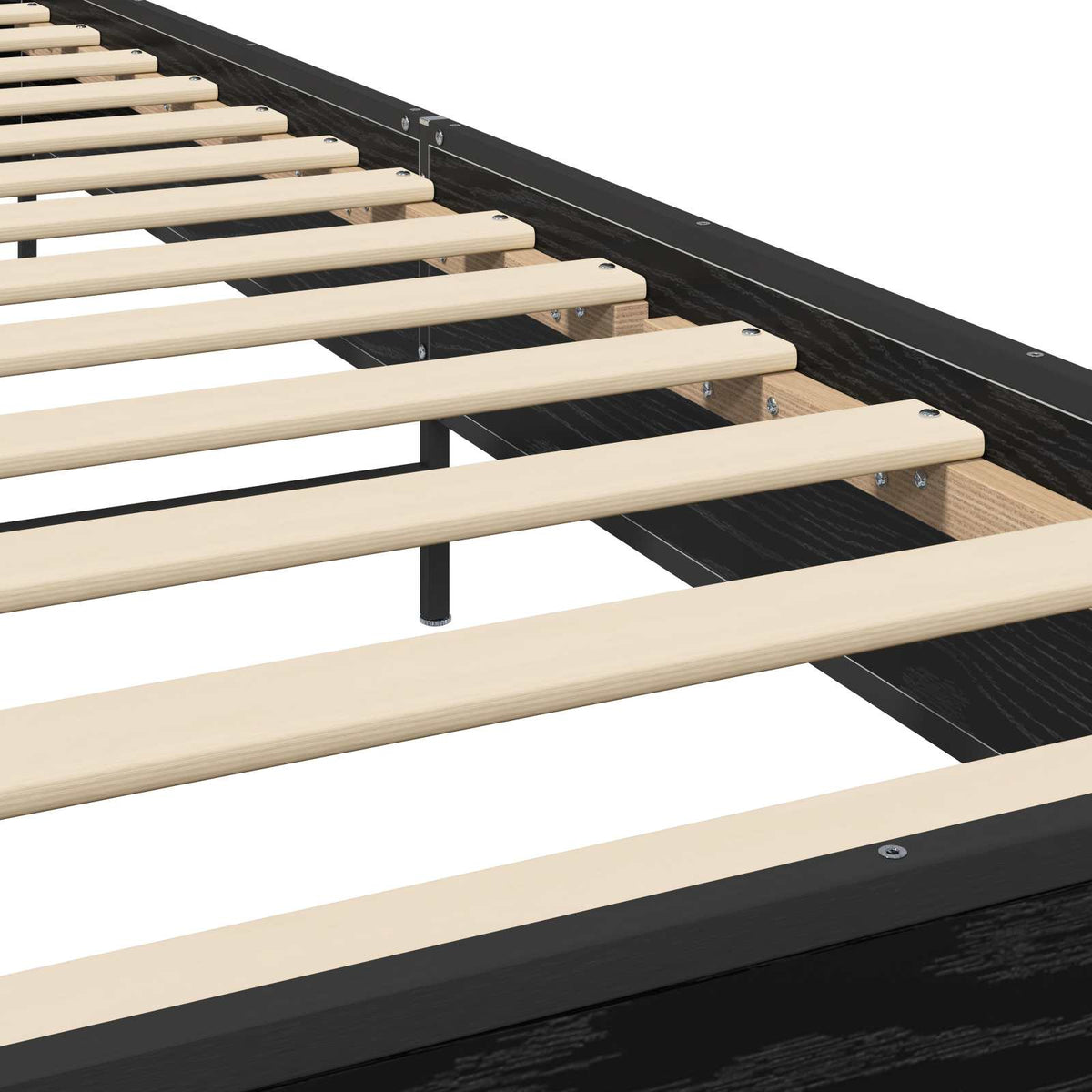 Bettgestell mit Kopfteil Schwarz Eichen-Optik 80 x 200 cm