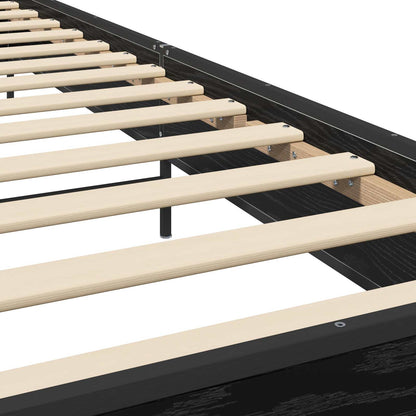 Bettgestell mit Kopfteil Schwarz Eichen-Optik 80 x 200 cm