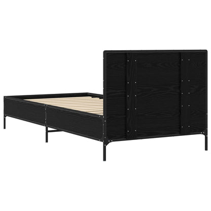 Bettgestell mit Kopfteil Schwarz Eichen-Optik 80 x 200 cm