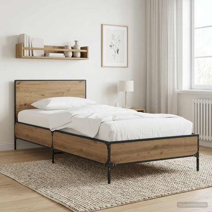 Bettgestell mit Kopfteil Artisan-Eiche 80 x 200 cm