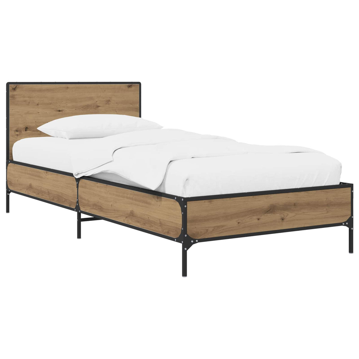 Bettgestell mit Kopfteil Artisan-Eiche 80 x 200 cm
