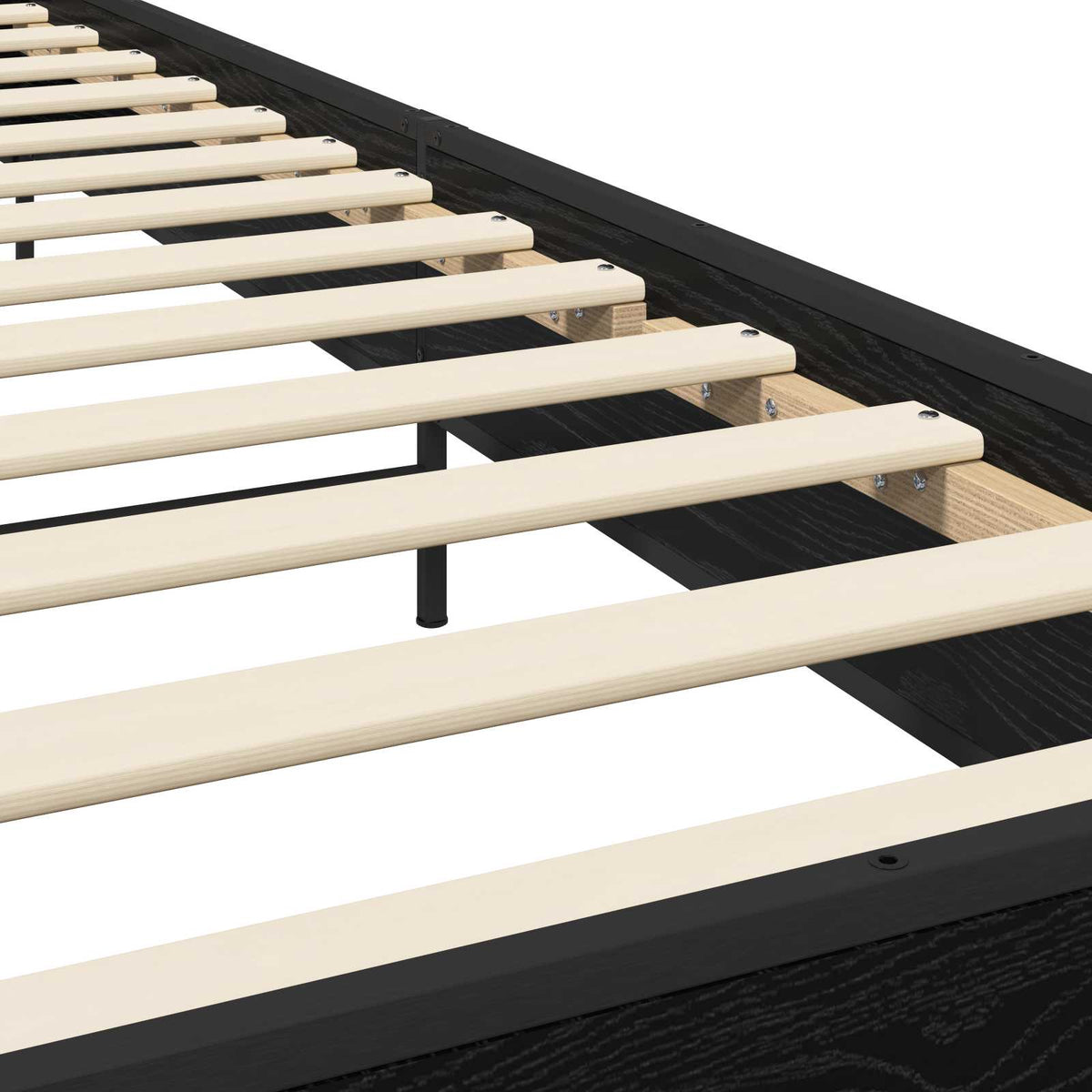 Bettrahmen Schwarz Eichen-Optik 80 x 200 cm Holzwerkstoff