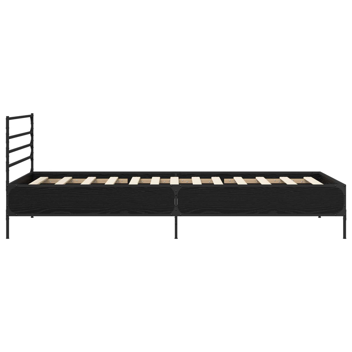 Bettrahmen Schwarz Eichen-Optik 80 x 200 cm Holzwerkstoff