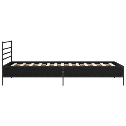 Bettrahmen Schwarz Eichen-Optik 80 x 200 cm Holzwerkstoff