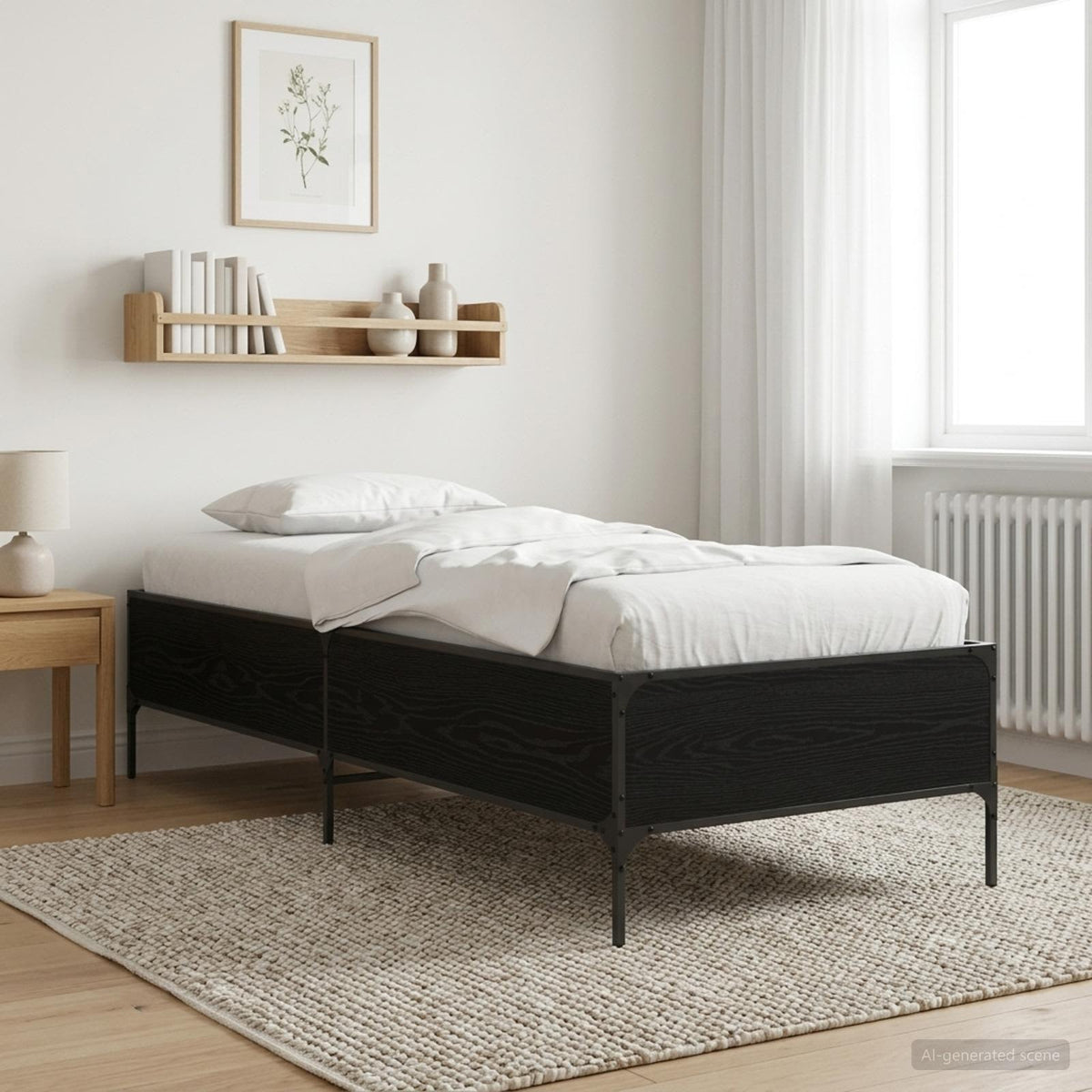 Bettrahmen Schwarze Eiche 80 x 200 cm Holzwerkstoff