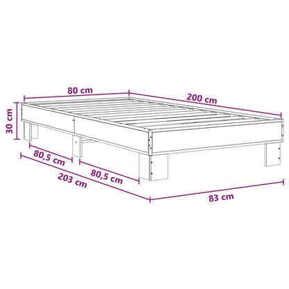 Bettrahmen Sonoma-Eiche 80 x 200 cm Holzwerkstoff
